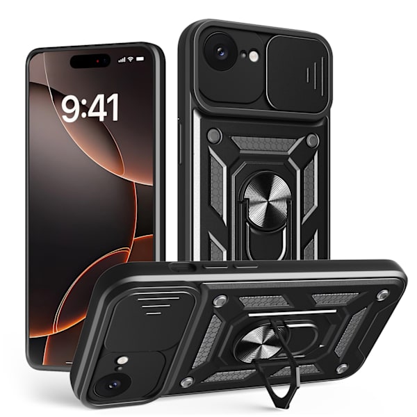 Defender Slide-skal för iPhone 16e / 17e svart