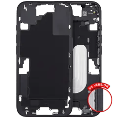 Mellanramshölje med ström- och volymknapp för iPhone 16 (amerikansk version) (eftermarknads plus) (svart) svart