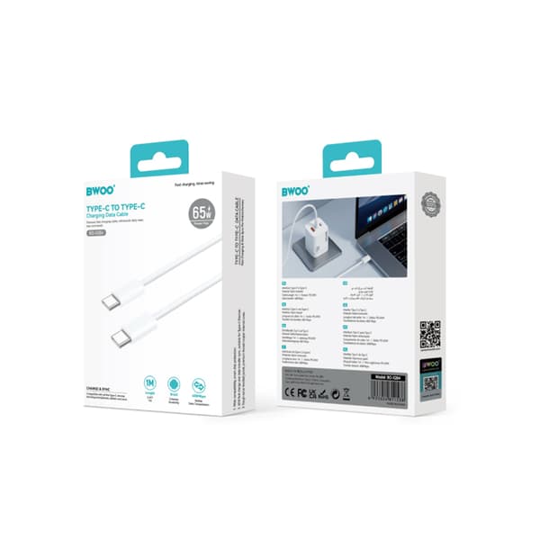 BWOO-kabel USB-C - USB-C 1m 60W för iPhone 15 BO-X284 vit