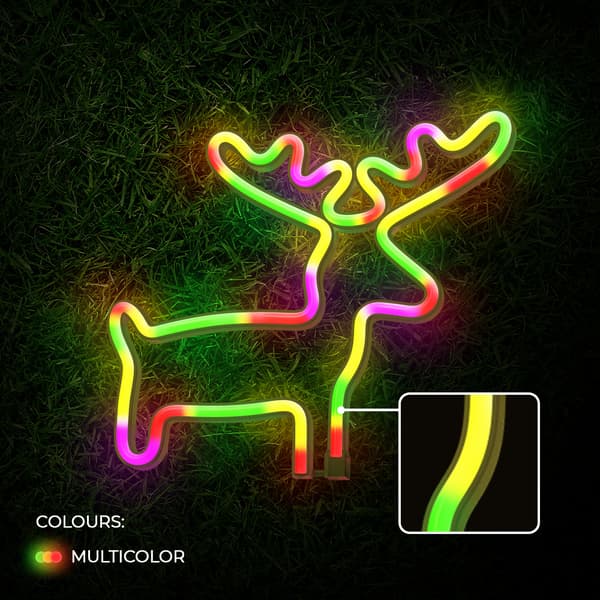Neon LED-ljus ÄLG flerfärgad fladdermus + USB FLNE12 Forever Light