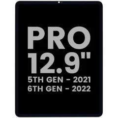 LCD-enhet med digitizer för iPad Pro 12.9\" 5:e generationen (2021) / Pro 12.9\" 6:e generationen (2022) (Begagnad OEM-del: Grade B) (Alla färger)