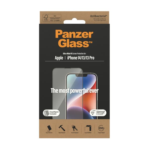 PanzerGlass Skärmbeskytter svart Transparent Apple iPhone 13, 13 Pro, 14