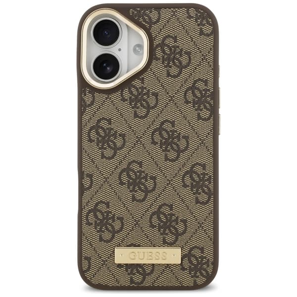 Guess 4G Logo Plate MagSafe-skal till iPhone 17 brun