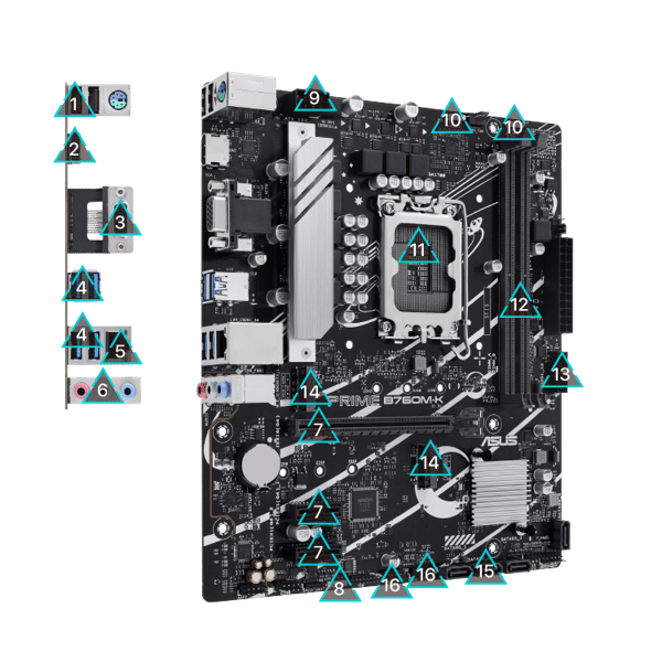 ASUS PRIME B760M-K Micro-ATX LGA1700 sokkel Intel B760