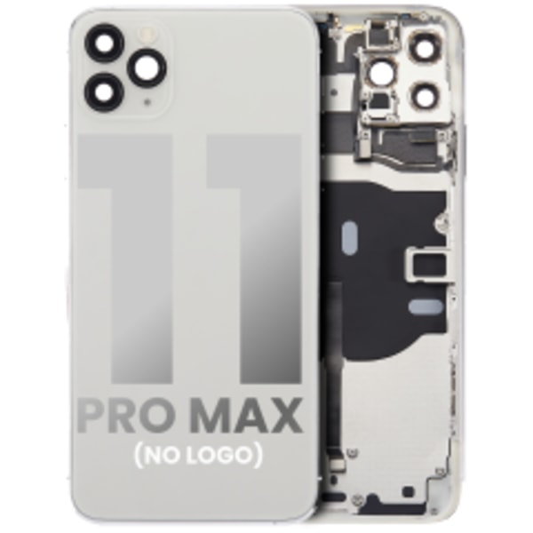 Baksida med förmonterade småkomponenter för iPhone 11 Pro Max (ingen logotyp) (eftermarknad Plus) (silver)