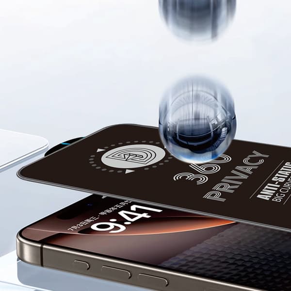Härdat glas Sekretess 360 för iPhone 15 Plus / 16 Plus