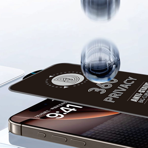 Härdat glas Sekretess 360 för iPhone 15 Pro