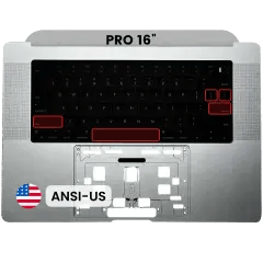 Toppfodral med tangentbord (ANSI US) för MacBook Pro 16\" A2991 (2023) (Silver) silver