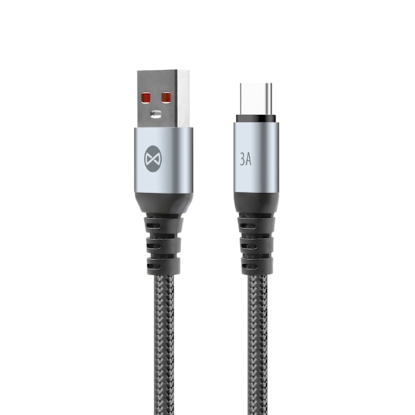 Forever Braix-kabel USB - USB-C 1,0 m 3A svart