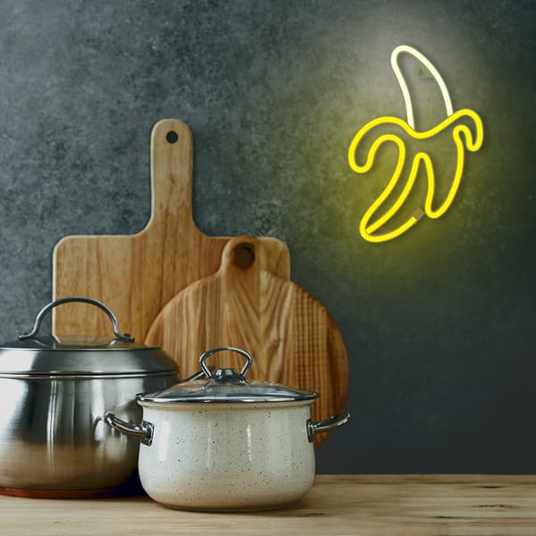 Neon LED lamp BANANA white yellow Bat + USB FLNE10 Forever Light