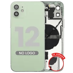 Baksida med smådelar för iPhone 12 (amerikansk version) (Eftermarknad Plus) (Grön) grön
