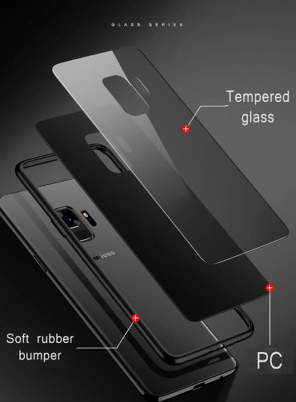 glas fodral för samsung s9 plus röd Röd