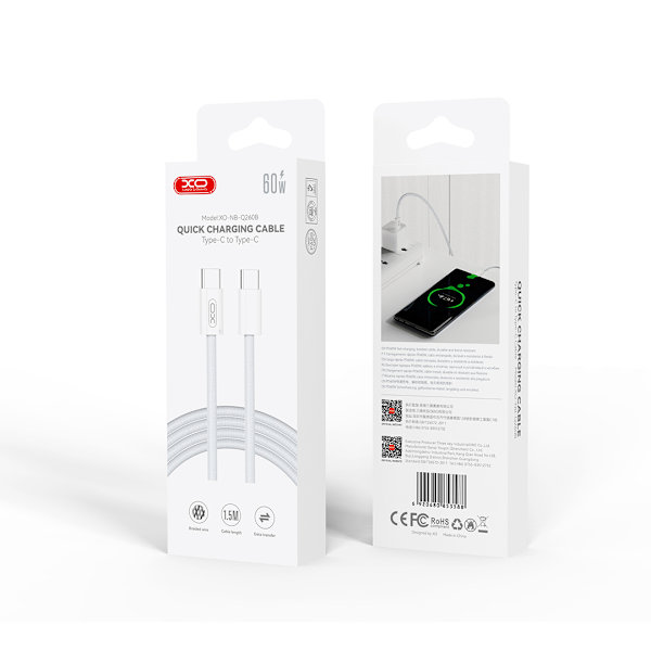 iphone 15/16 ström adapter med 2 m kabel USBC-USB-C