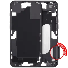 Mellanramshölje med ström- och volymknapp för iPhone 16 Plus (EU/global version) (Aftermarket Plus) (svart)