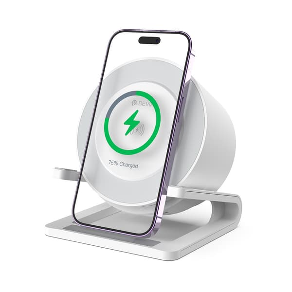 Devia Bluetooth-högtalare IM-3 med trådlös laddare 15W och ljus vit