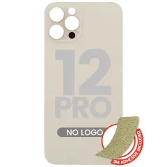Bakglas med 3M-lim för iPhone 12 Pro (ingen logotyp / stort kamerahål) (guld) guld