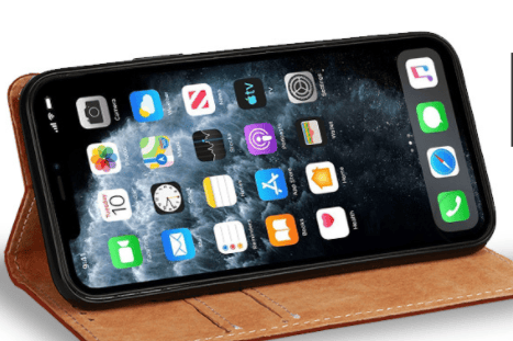 äkta italienskt läder för iphone 13 pro max brun