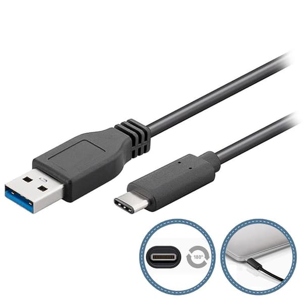 goobay USB Type-C kabel 1m svart