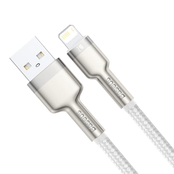 Baseus kabel Cafule Metal USB - Lightning 1,0 m 2,4A vit vit