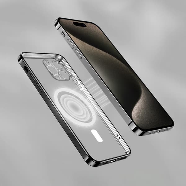 Vmax Electroplating Mag TPU-fodral för iPhone 16 Plus 6,7\" svart