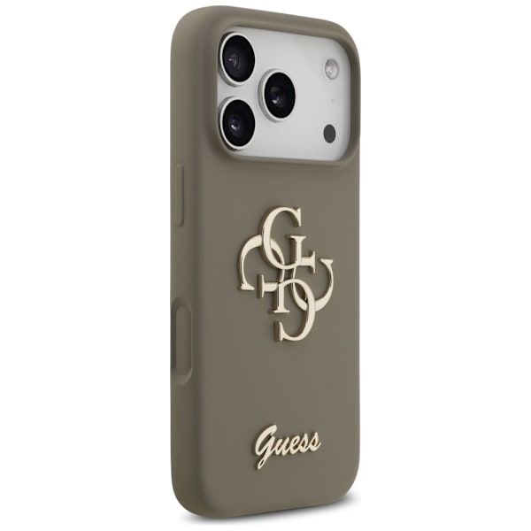 Guess Silicone Big 4G Script-fodral för iPhone 17 Pro Max brun