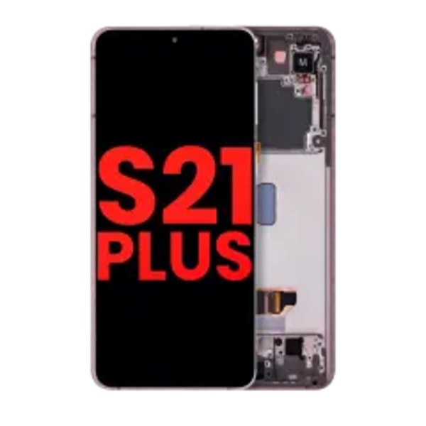 OLED-enhet med ram för Samsung Galaxy S21 Plus 5G (Eftermarknad Plus) (Phantom Violet / Rosa / Guld)