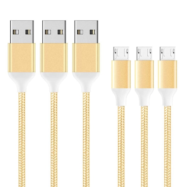 2 st 3m för laddnings kabel(micro-usb) för PS4-kontroll|svart blå