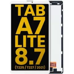 LCD-enhet utan ram för Samsung Galaxy Tab A7 Lite 8.7\" (2021) (T225 / T227) (mobilversion) (renoverad) (vit)