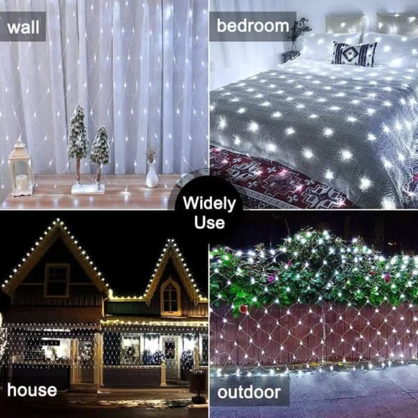 LED-RIDÅ (320 LAMPOR) 3M x 2M KALLVIT