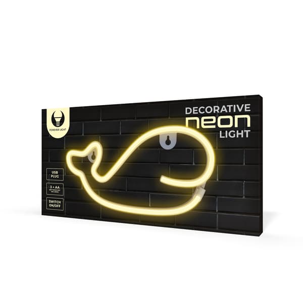 Neon LED-lampa Val varmvit Fladdermus + USB FLNE09 Forever Light