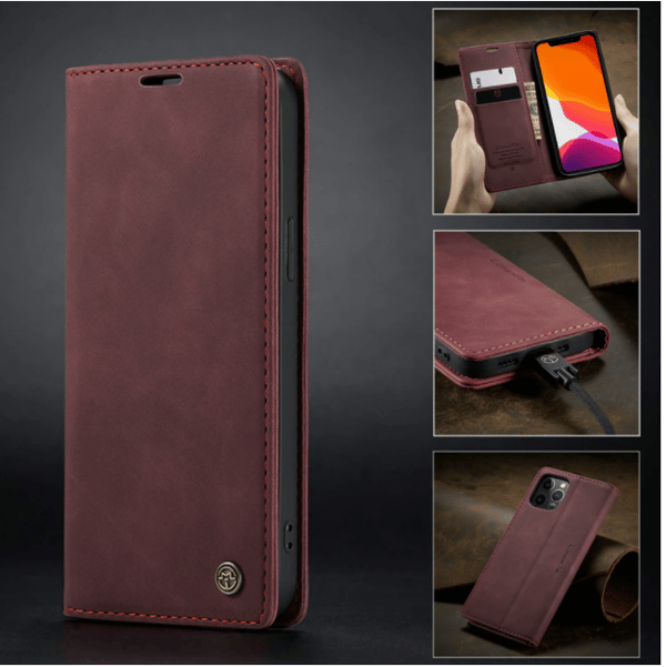 Läderfödral caseme 0013 för Samsung S23 plus mörkbrun