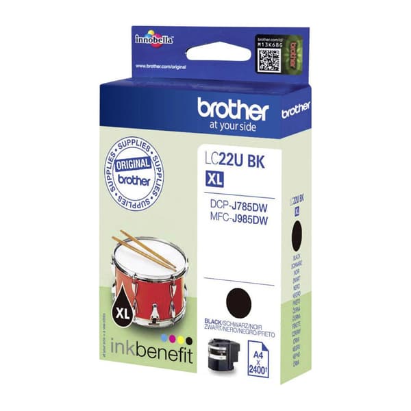 Brother LC 22UBK svart 2400 sidor bläck