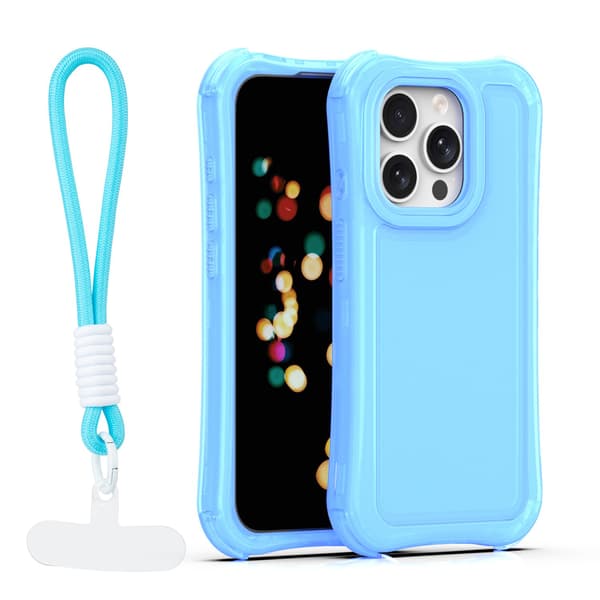 Safepop-fodral med rem för iPhone 15 Pro 6,1\" blå