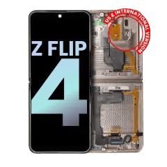 Inner OLED Assembly With Frame For Samsung Galaxy Z Flip 4 5G (US & International) (Service Pack) (Pink Gold)