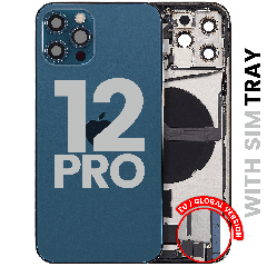 Baksida med laddningsport flex och smådelar för iPhone 12 Pro (EU / Global version) (Använd OEM-drag: Klass A) (Stillahavsblå) blå