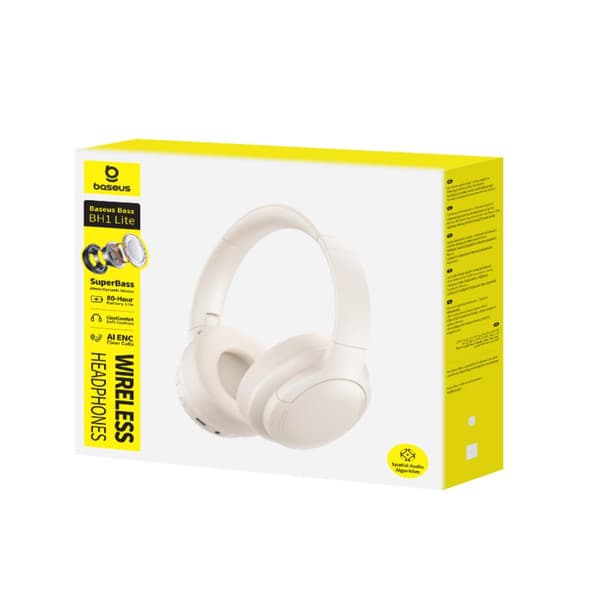 Baseus Bass BH1 Lite trådlösa hörlurar vit vit