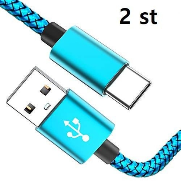 2 st 1 m USB-C silver kabel