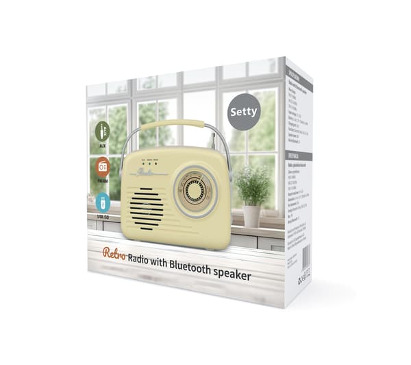Setty Bluetooth-högtalare med radio Retro P350 beige blå