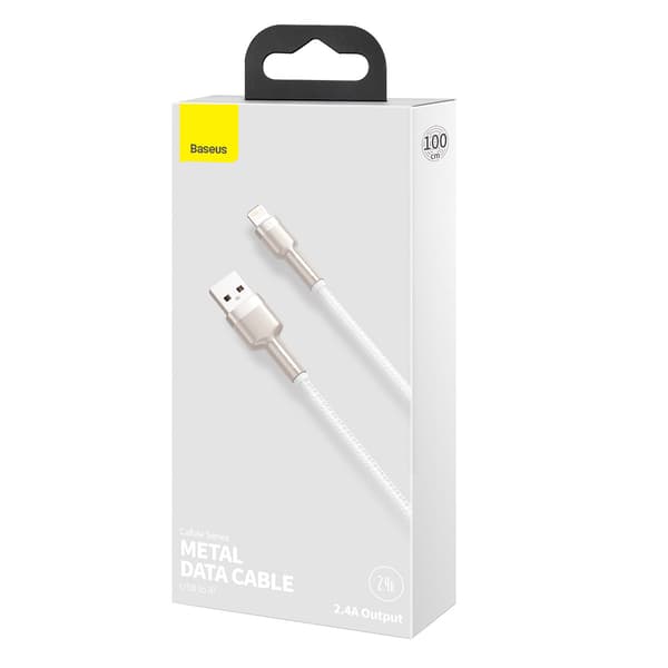 Baseus kabel Cafule Metal USB - Lightning 1,0 m 2,4A vit vit