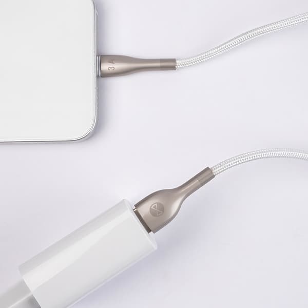Forever Sleek kabel USB - USB-C 1,0 m 3A vit vit
