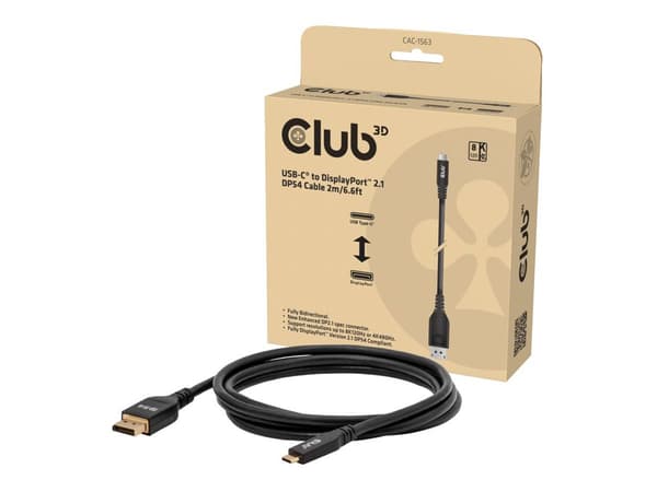 Club 3D Videoadapterkabel 2m svart svart