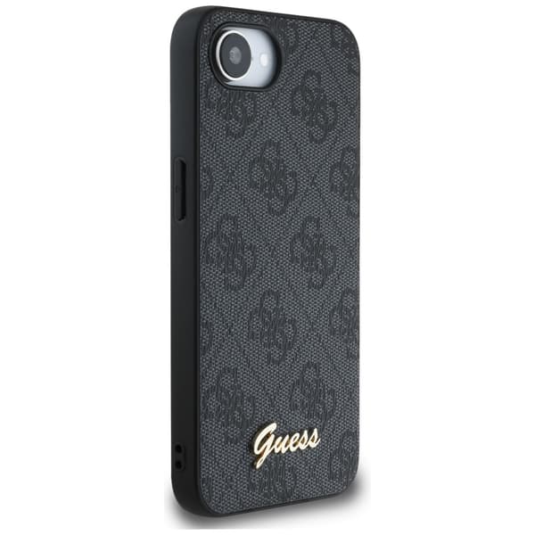 Guess HC MagSafe 4G PU Script Logo fodral för iPhone 16e svart
