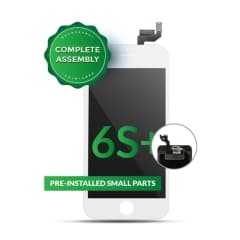 Komplett LCD-enhet med stålplatta för iPhone 6S Plus (med främre kamera: närhetssensor och hörsnäcka) (Eftermarknad Plus Kvalitet: XO6) (Vit)