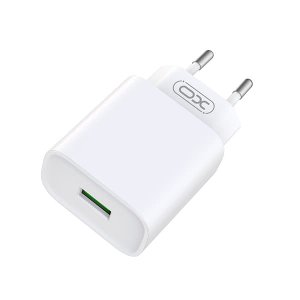 XO väggladdare CE02D QC 3 0 18W 1x USB vit + microUSB-kabel vit