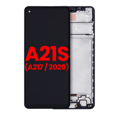 LCD-enhet med ram för Samsung Galaxy A21s (A217 / 2020) (Eftermarknad Plus) (Alla färger)
