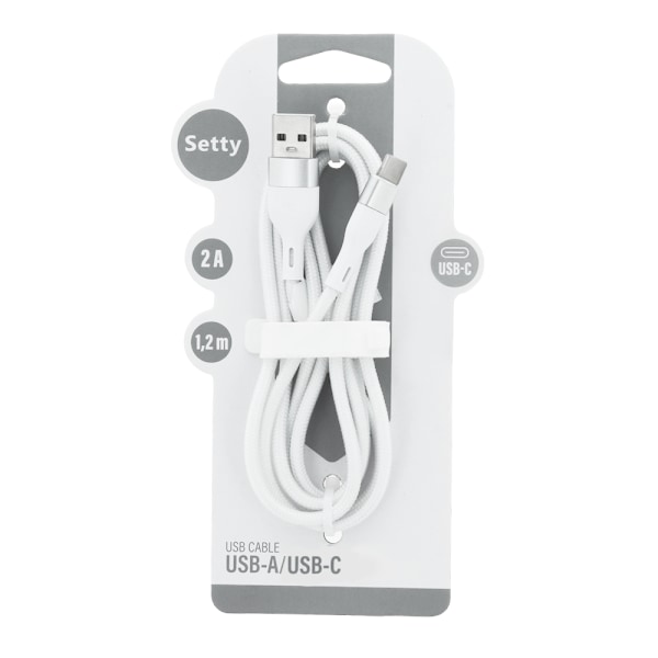 Setty USB - USB-C-kabel 1,2 m 2A KSA-C-1.220 vit