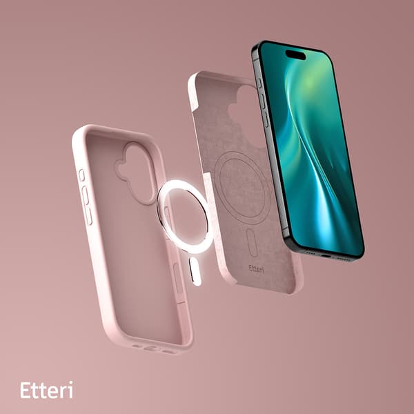 Etteri Silicone Mag skal för iPhone 16 ljusrosa rosa