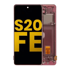 OLED-enhet med ram för Samsung Galaxy S20 FE 4G / 5G (renoverad) (Cloud Red)