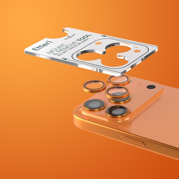 Etteri kameralinsskydd för iPhone 17 Pro / 17 Pro Max orange
