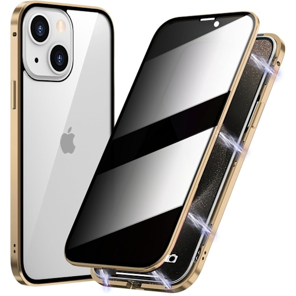 Sekretessfodral doubel för iPhone 15 plus guld guld